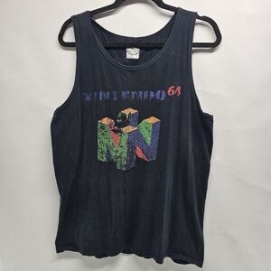 Nintendo 64 Tank Top Sz XXL | Black Sleeveless Retro Gamer Shirt Distressed Logo
